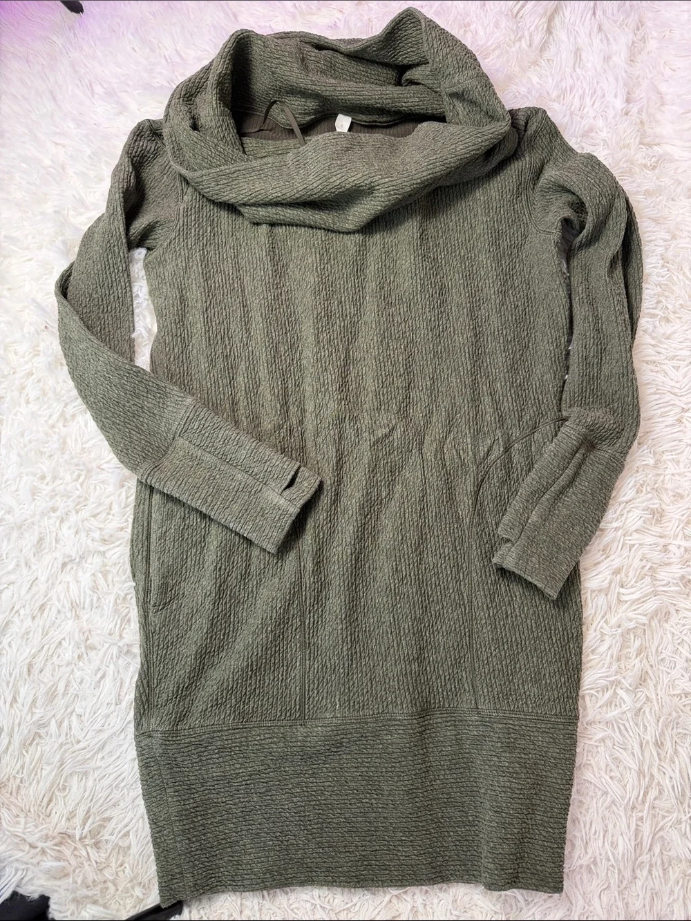 Lululemon Along the Way Dress Heathered Dark Olive